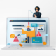 An illustration of the concept of a phishing cybersecurity attack.