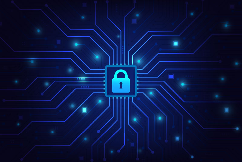 network-admission An illustration of a lock on a circuit board, representing network security.
